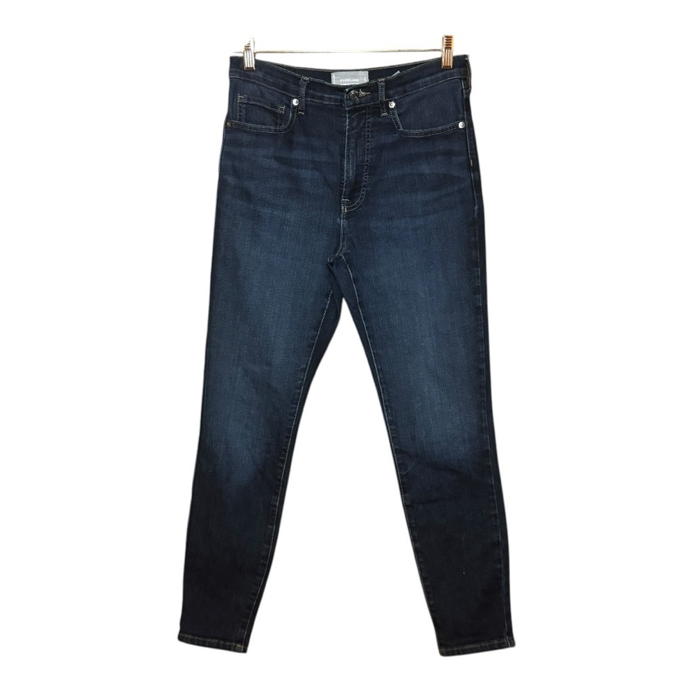 EVERLANE Dark Blue Cotton Blend Stretchy The High Rise Skinny Jean Size 29 - Picture 6 of 13